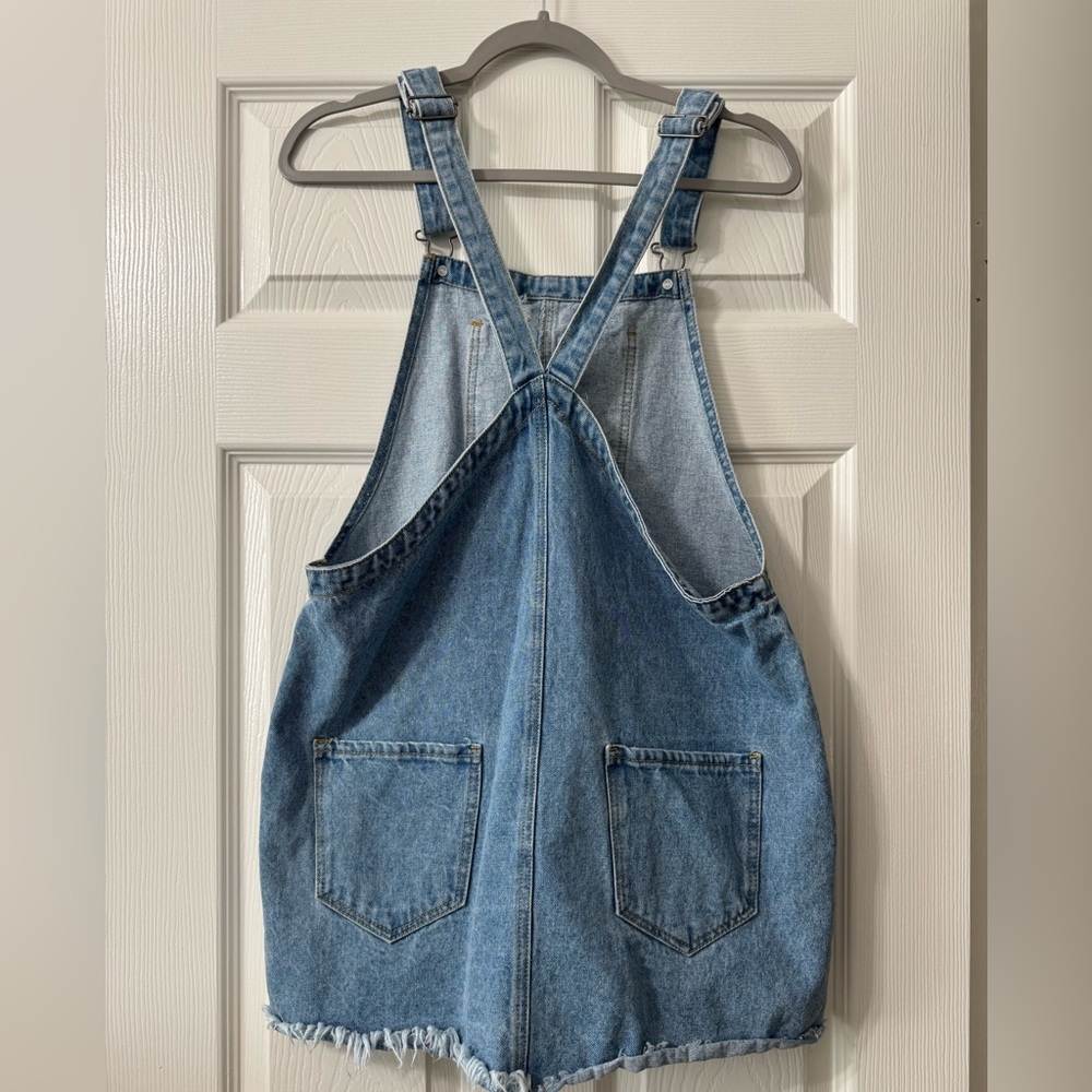 CELLO Denim Distressed Overall Dress - Picture 7 of 7